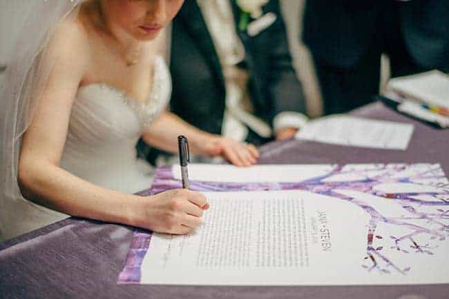 violet ketubah wedding