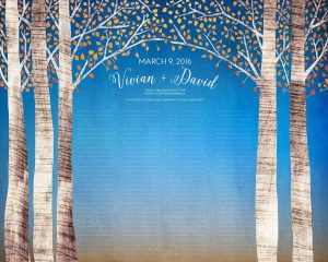 Birch Trees - Autumn - wedding certificate quaker marriage Certificate