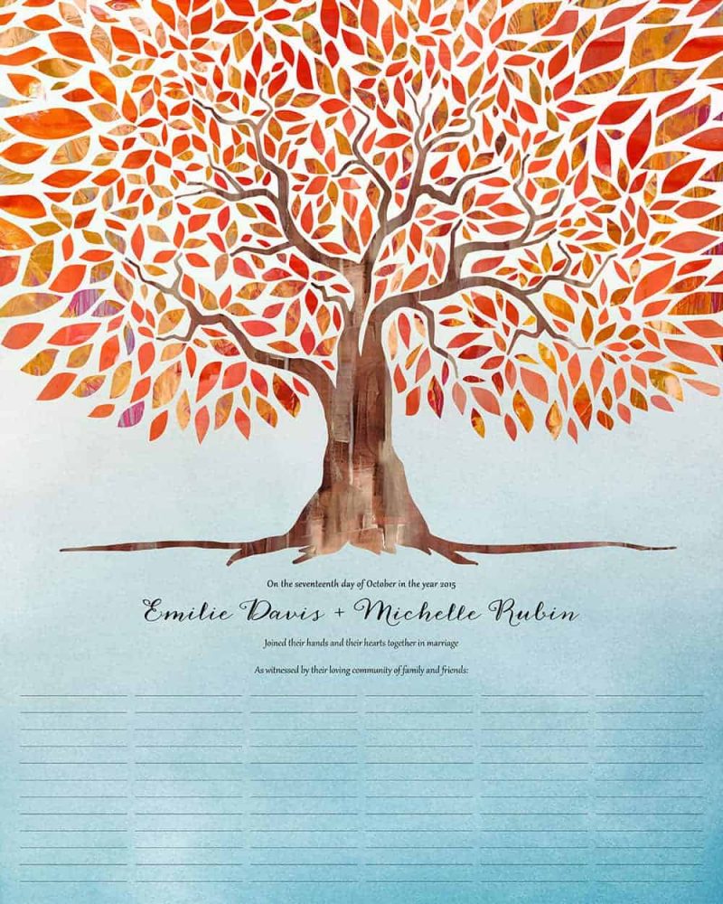 Tree of Life - I am my beloveds - Autumn - wedding certificate quaker marriage certificate