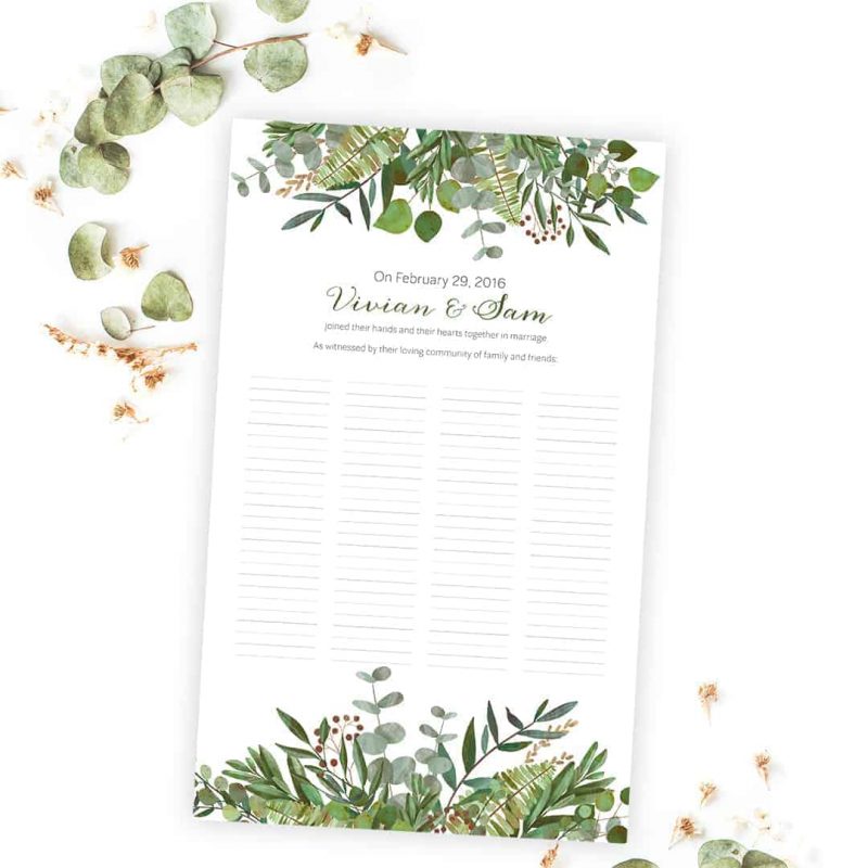 Good Earth Botanical Wedding Certificate