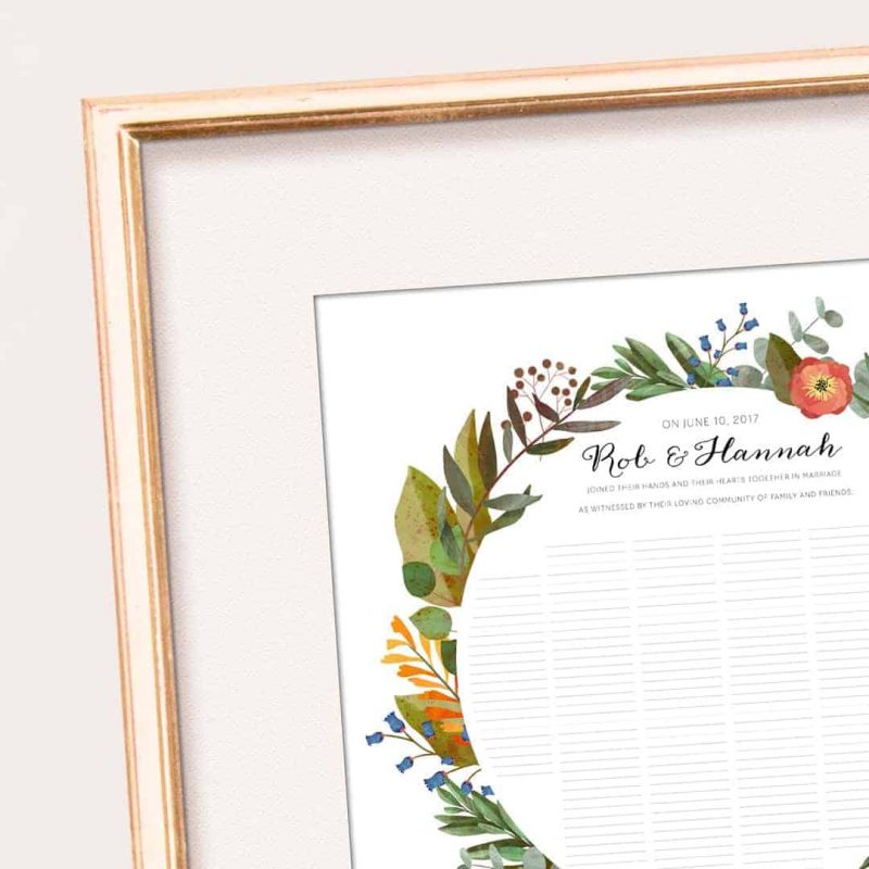 Good Earth Circle - Floral Botanical wedding certificate