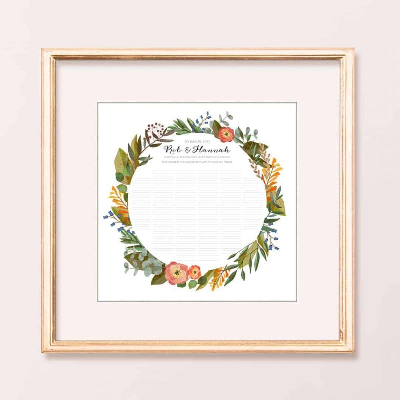 Good Earth Circle - Floral Botanical wedding certificate