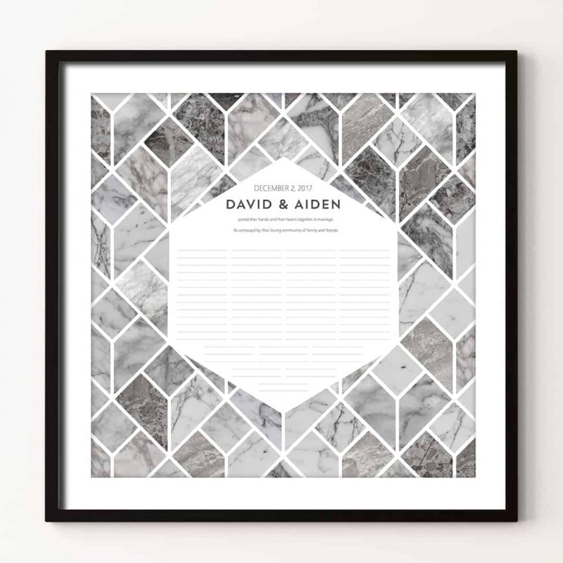Marble Pattern Wedding Certificate - Dark