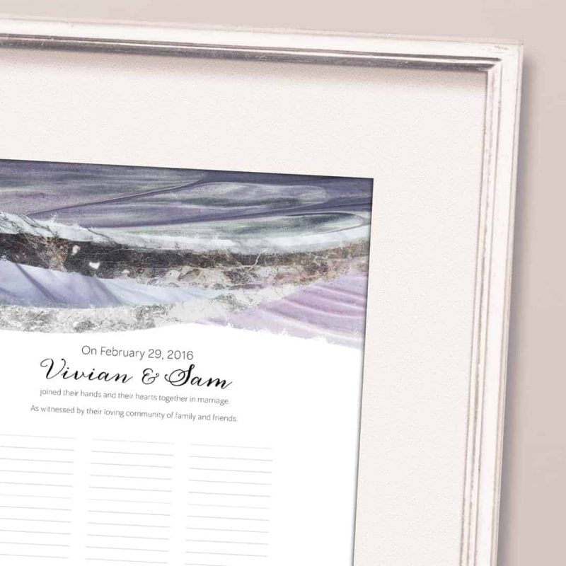 Marble Waves Wedding Certificate - Amethyst