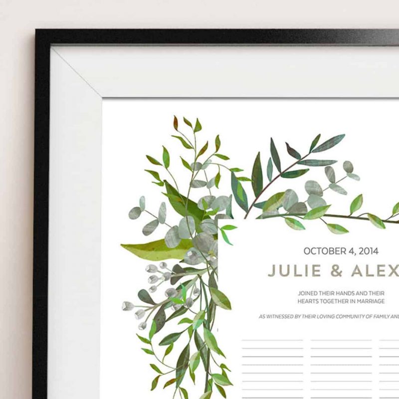 Good Earth Beloved Wedding Certificate Quaker Marriage Certificate Botanical Illustration Wedding Greenery