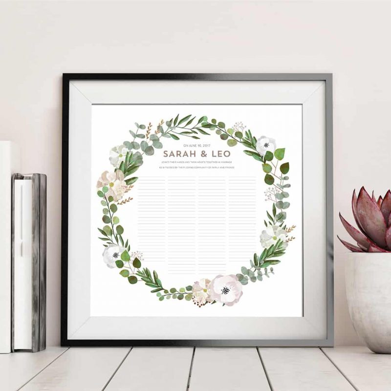 Good Earth Blush Botanical Wedding Certificate Quaker Marriage Certificate Botanical Illustration Wedding Greenery Floral