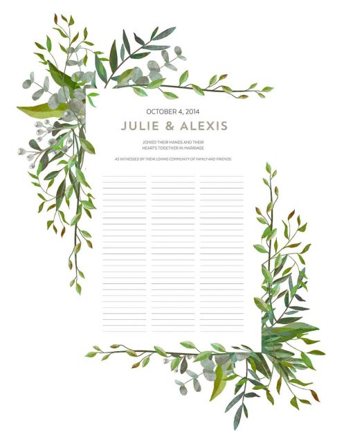 Good Earth Beloved Wedding Certificate Quaker Marriage Certificate Botanical Illustration Wedding Greenery