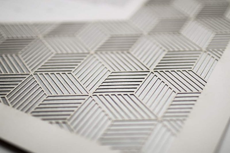 Geometric Pattern Paper Cut Ketubah Fine Art Jewish Wedding Contemporary Judaica Modern Laser Cut