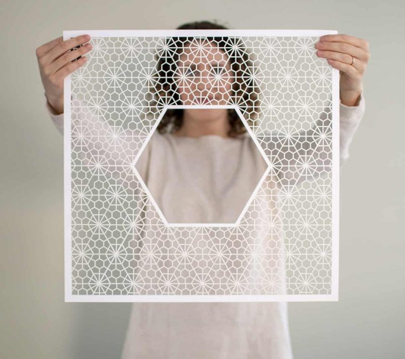 Geometric Lace Paper Cut Ketubah