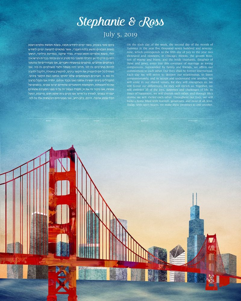 San Francisco to Chicago Ketubah