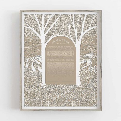 We Are Home Paper Cut Ketubah