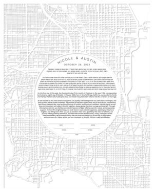 LA and Chicago Paper Cut Map Ketubah